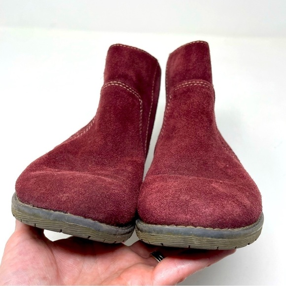 Montana Artisan-Crafted Burgundy Leather/Suede Ankle Booties – Size 6.5 - Picture 5 of 9